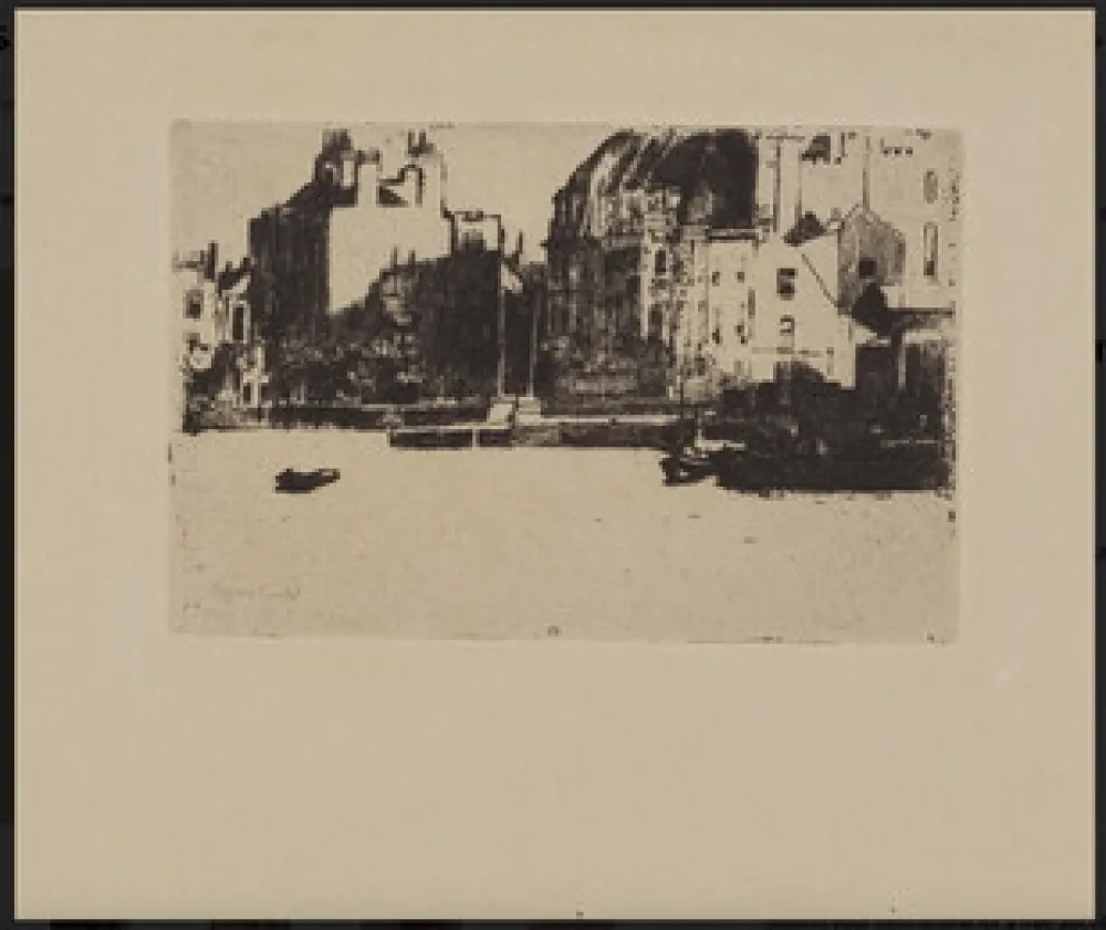 蚀刻版画 Roussel - Chelsea Palaces (black-and-white version)