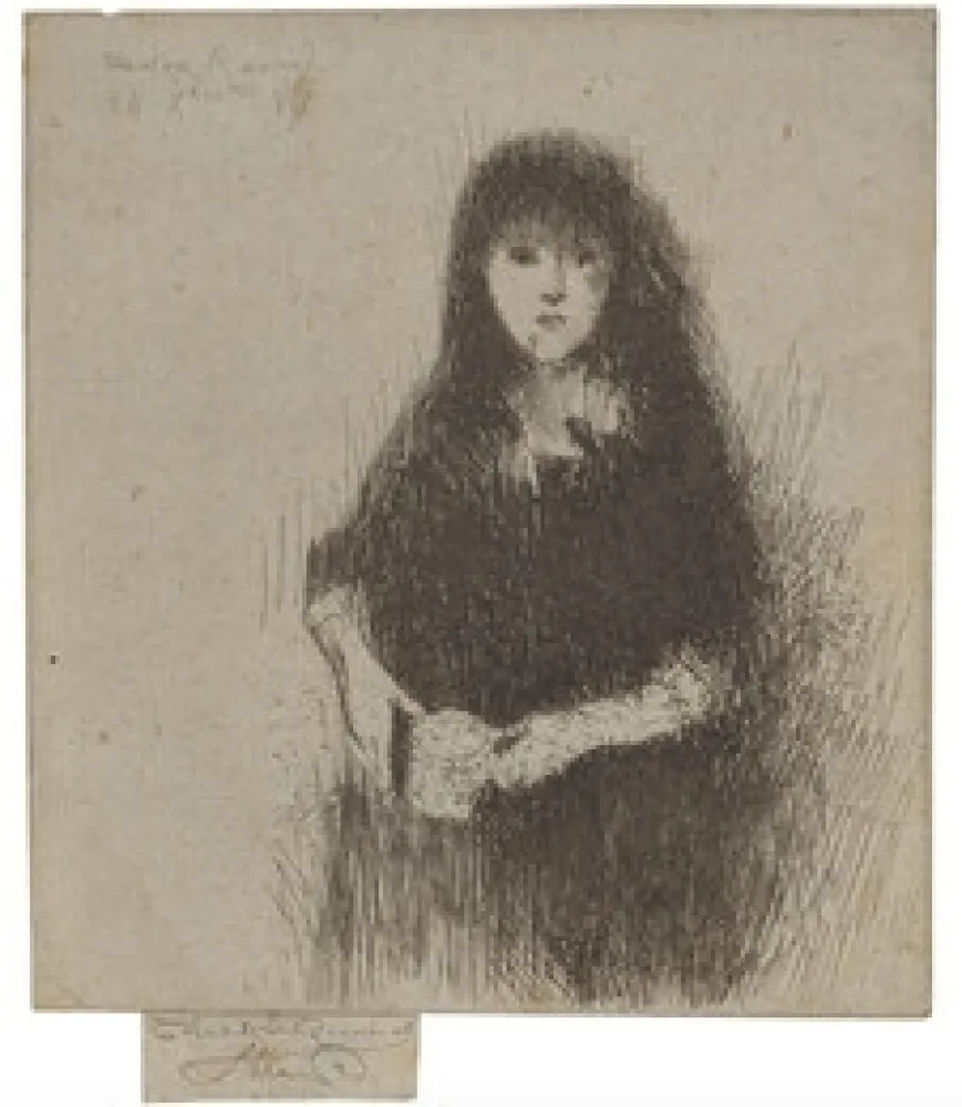 蚀刻版画 Roussel - Portrait of a Little Spanish Girl