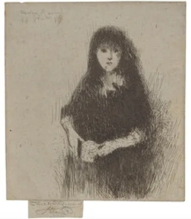 蚀刻版画 Roussel - Portrait of a Little Spanish Girl