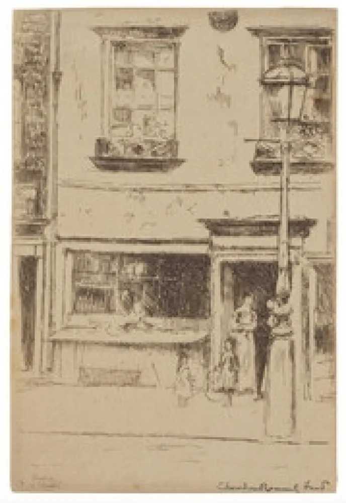 蚀刻版画 Roussel - The Little Fish Shop, Chelsea Embankment (Maunder's Fish Shop)