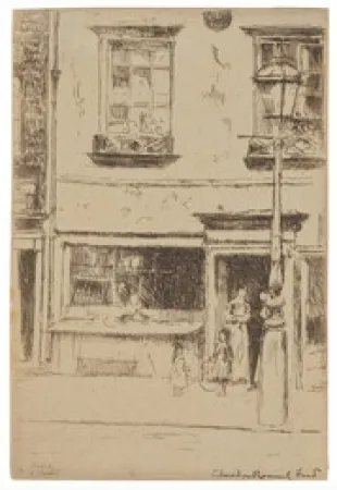 蚀刻版画 Roussel - The Little Fish Shop, Chelsea Embankment (Maunder's Fish Shop)
