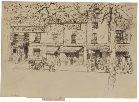 蚀刻版画 Roussel - The Street, Chelsea Embankment