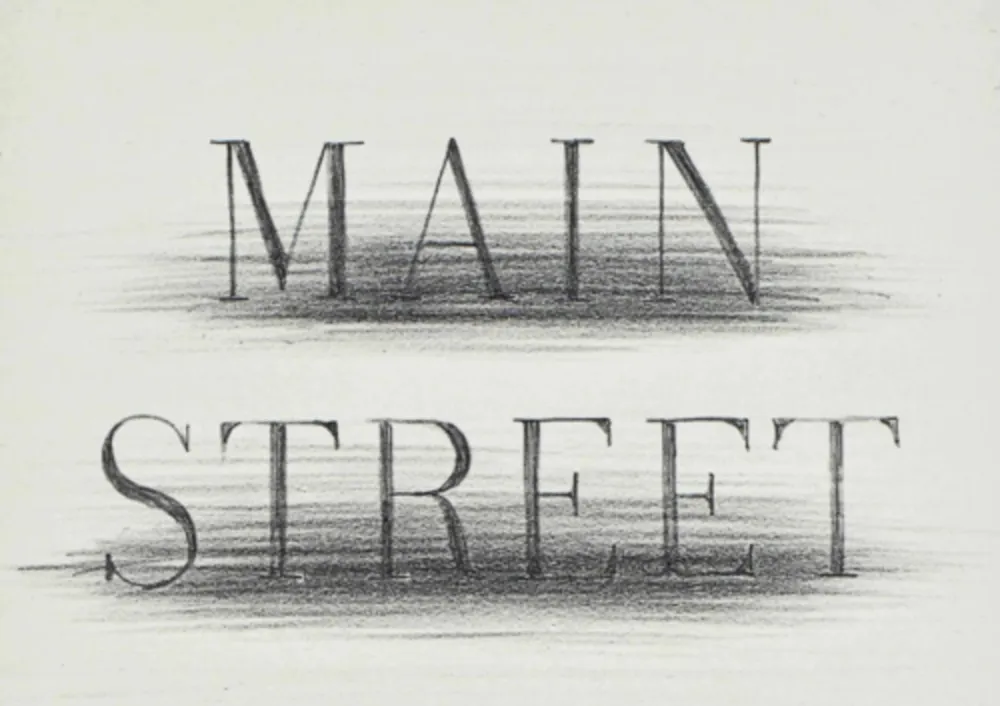 石版画 Ruscha - Main Street