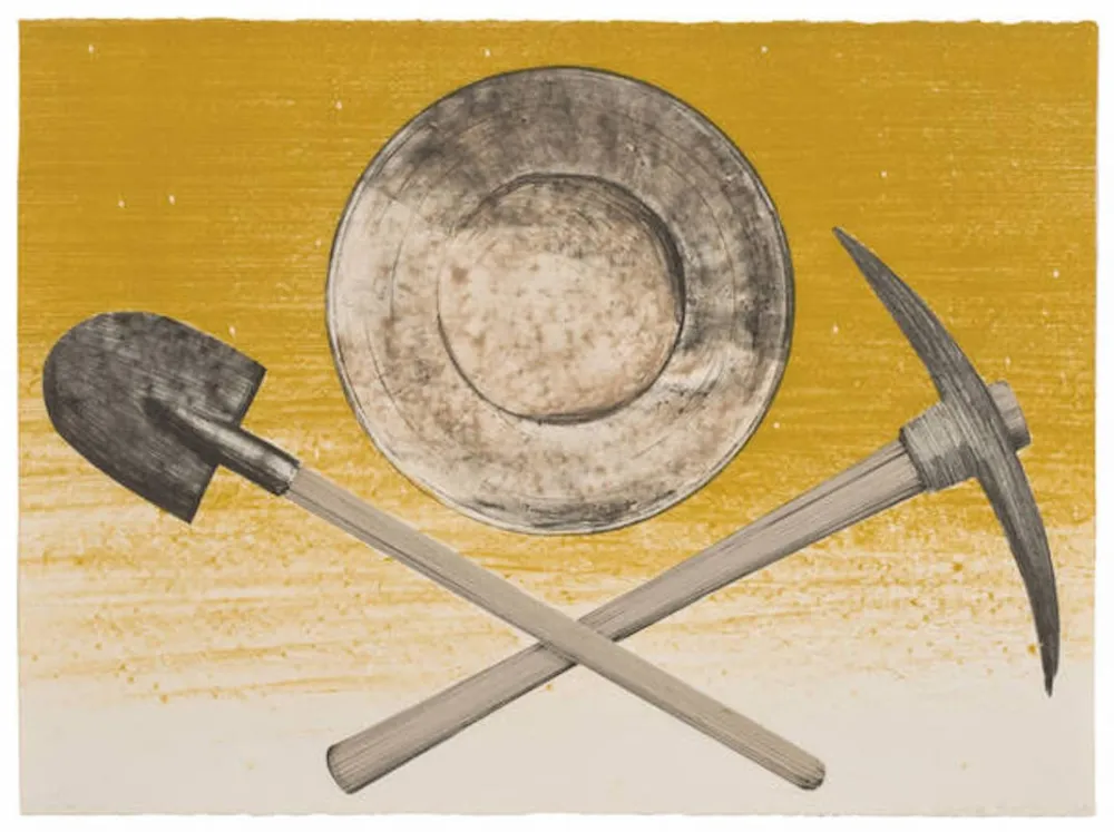 石版画 Ruscha - Pick, Pan, Shovel