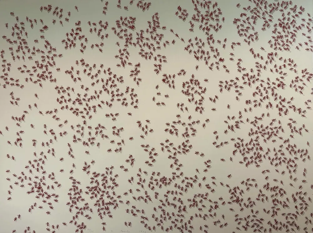 丝网印刷 Ruscha - Red Ants from the Insects Portfolio