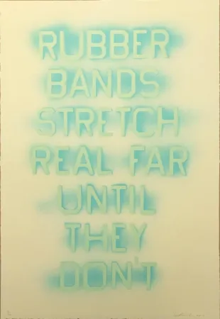 石版画 Ruscha - Rubber Bands (State II)