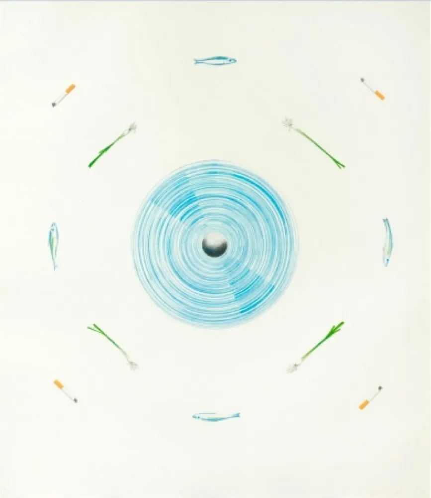 石版画 Ruscha - The fan and its surroundings