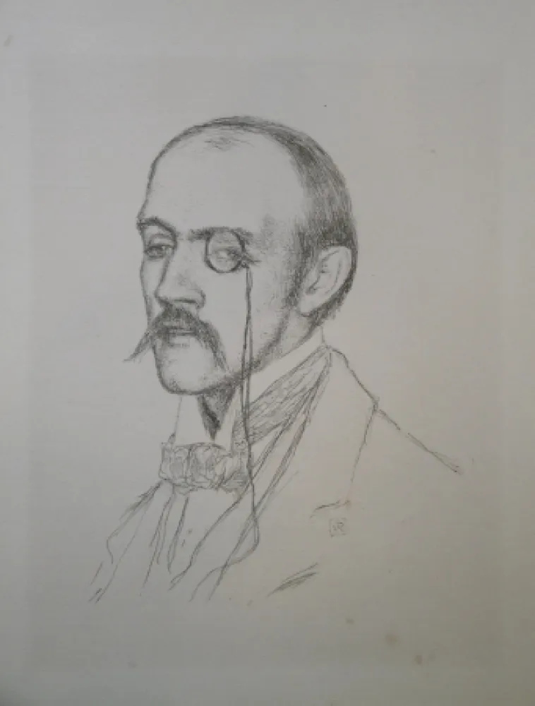 石版画 Rysselberghe - Portrait “Henri de Regnier“