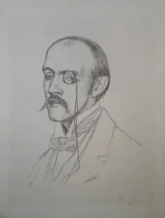 石版画 Rysselberghe - Portrait “Henri de Regnier“