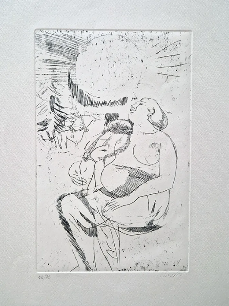 蚀刻版画 Saetti - Maternità