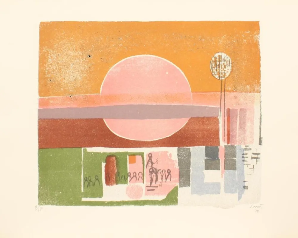 石版画 Saetti - SEI MURI DI SAETTI