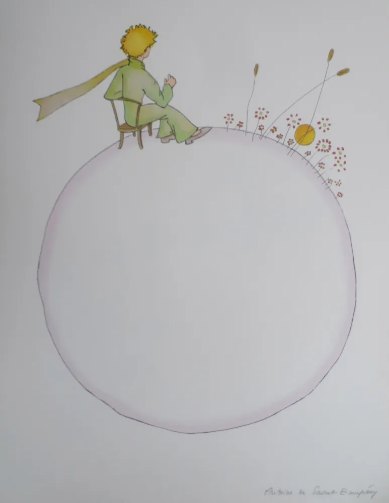 石版画 Saint-Exupéry - Le coucher de soleil