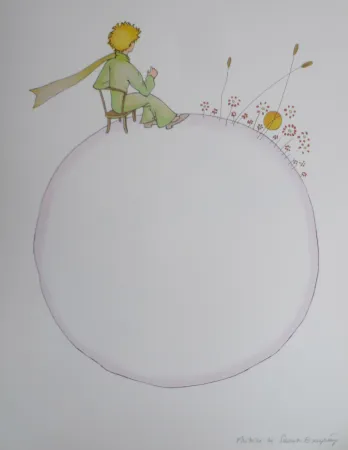 石版画 Saint-Exupéry - Le coucher de soleil