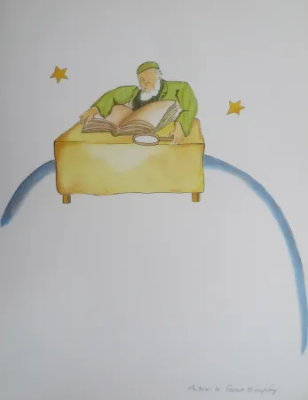 石版画 Saint-Exupéry - Le géographe