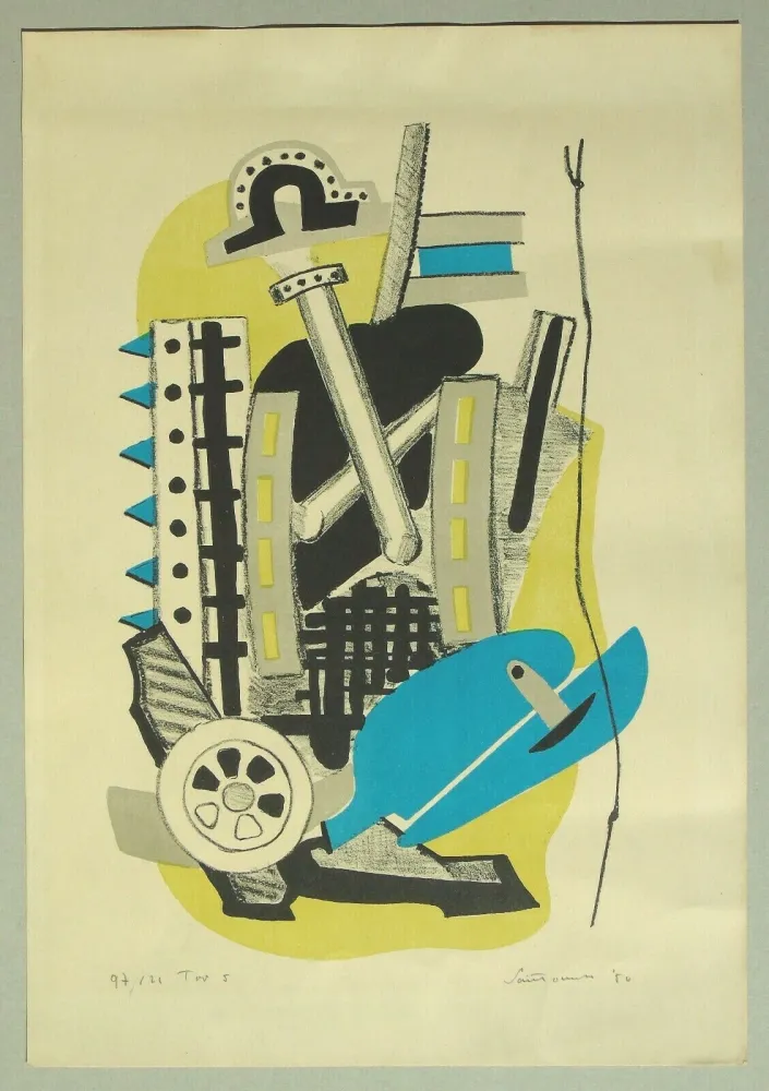 石版画 Santomaso - Composizione (c)