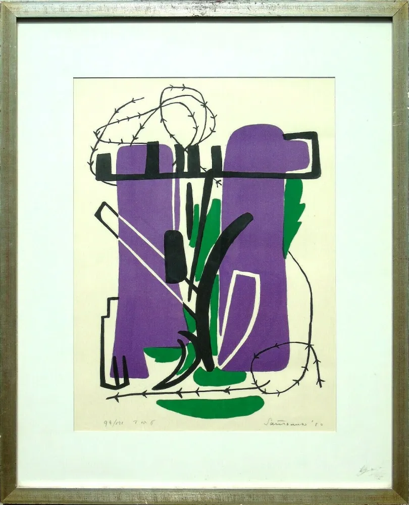 石版画 Santomaso - Composizione (d)