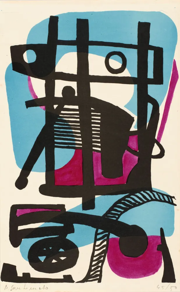 石版画 Santomaso - Senza titolo