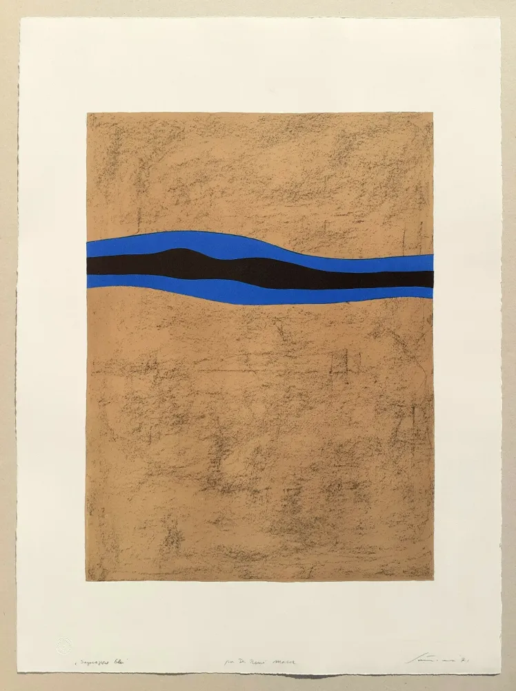 石版画 Santomaso - Separazione blu