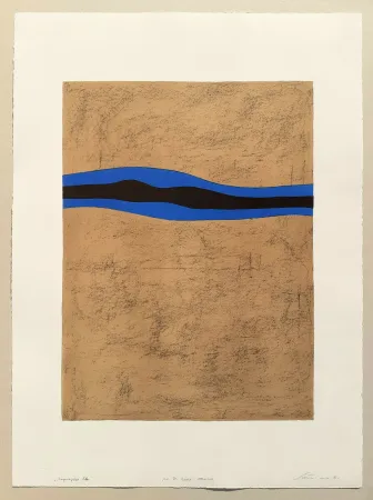 石版画 Santomaso - Separazione blu