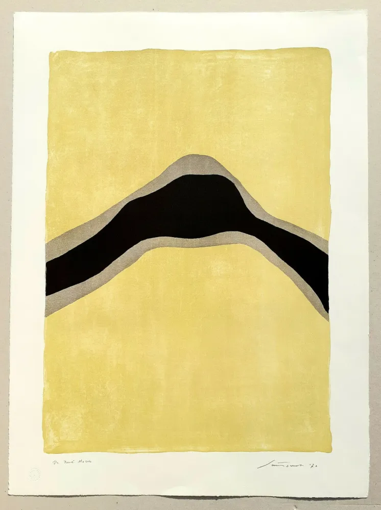 石版画 Santomaso - Separazione giallo e nero