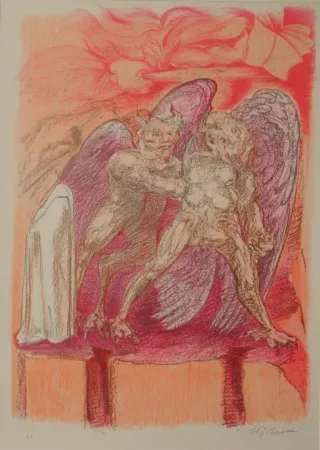 石版画 Sassu - SENZA TITOLO