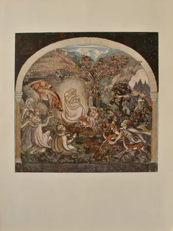 版画 Sauer - L'adoration des Bergers