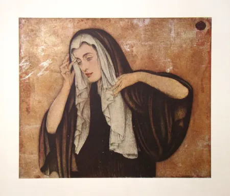 版画 Sauer - Pleureuse