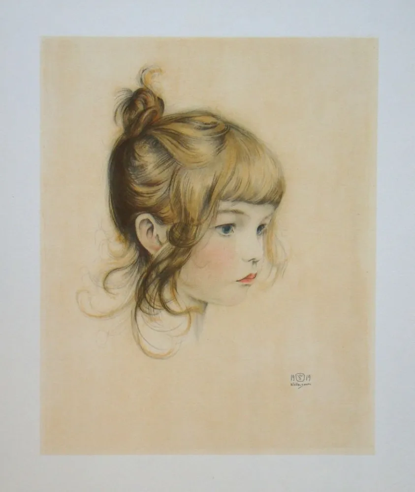 石版画 Sauer - Portrait de Nicole