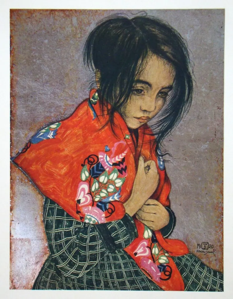 版画 Sauer - Portrait d'enfant