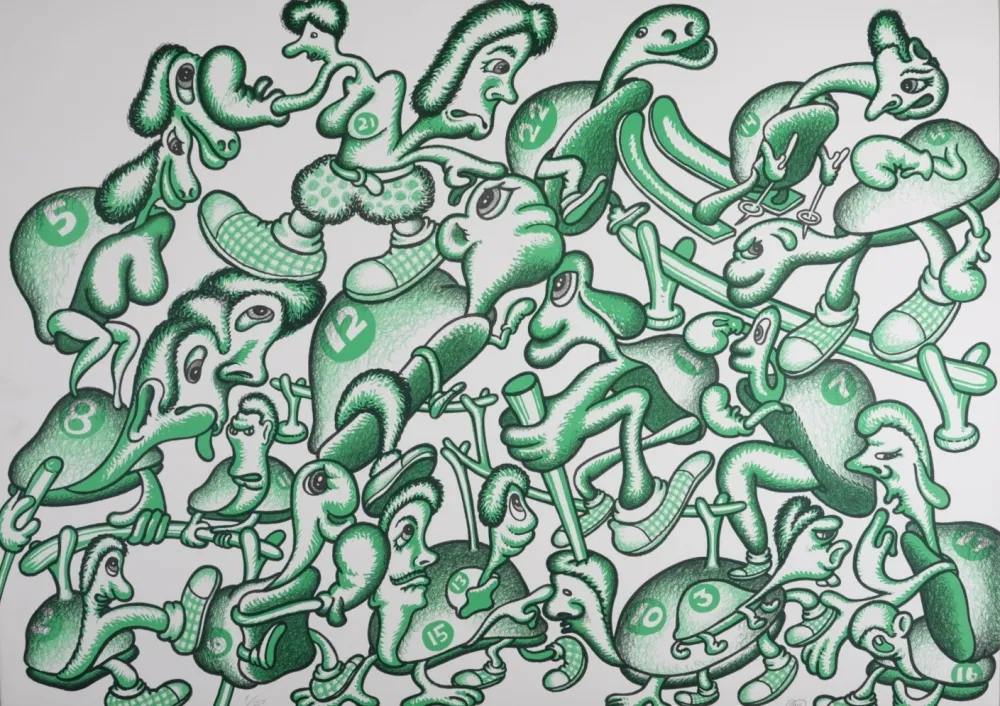 石版画 Saul - Composition