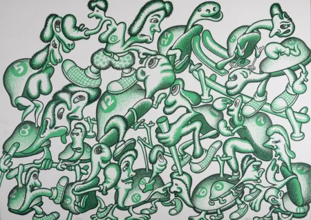 石版画 Saul - Composition