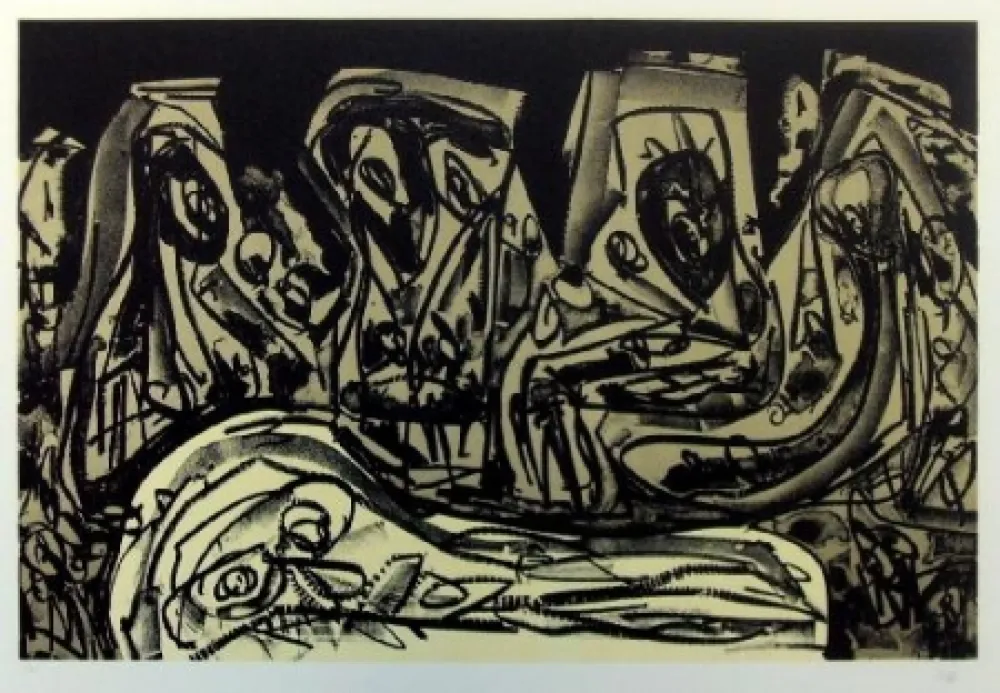 石版画 Saura - Antonio Saura