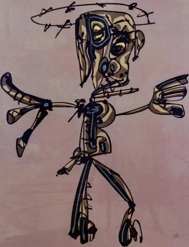 石版画 Saura - Crucifixión