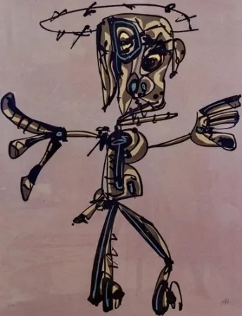 石版画 Saura - Crucifixión