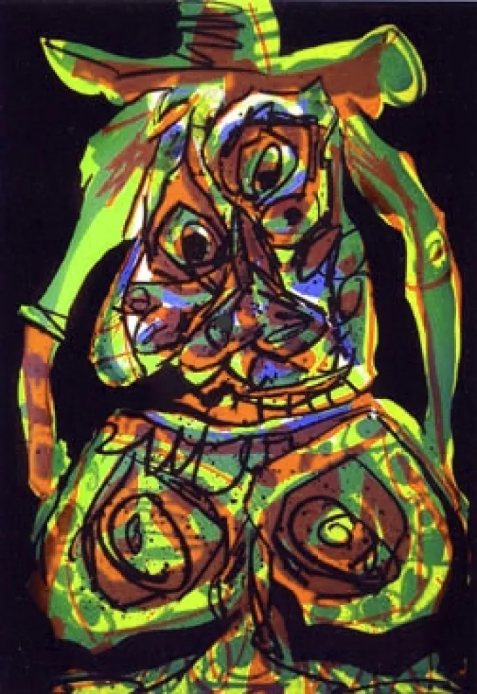 石版画 Saura - Dama en tecnicolor