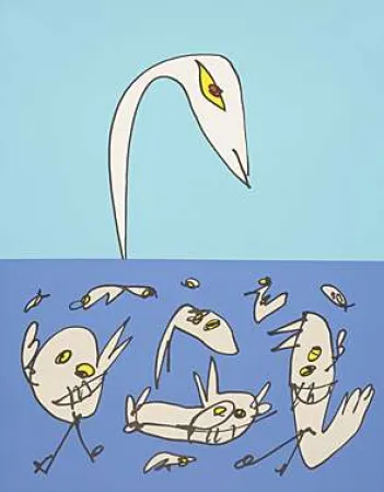 石版画 Saura - El patito feo