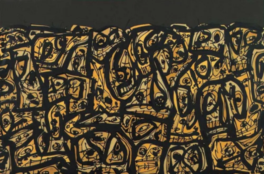 石版画 Saura - Foule