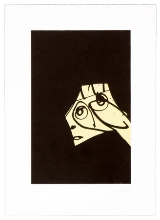 石版画 Saura - Le chien de Goya