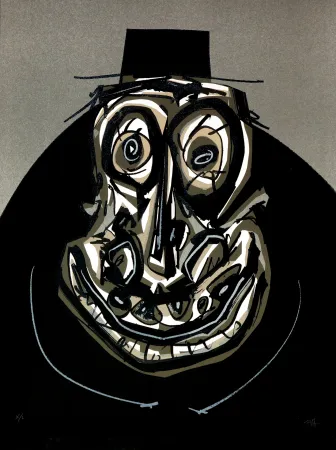 石版画 Saura - Melanchton I, Une chaire d'ombre