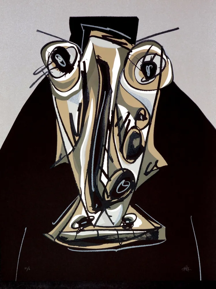 石版画 Saura - Melanchton III, Une chaire d'ombre