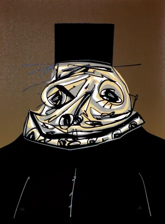 石版画 Saura - Philippe II,  Une chaire d'ombre