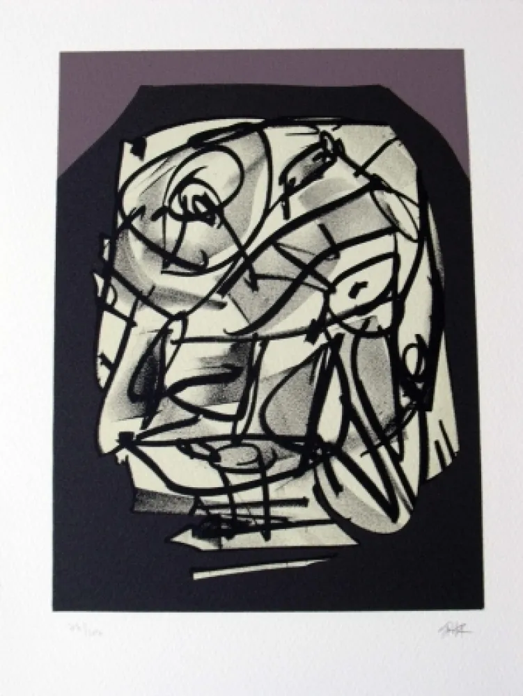 石版画 Saura - Retrato