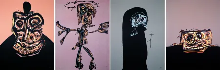 石版画 Saura - Retrato de Felipe II, Crucifixión, El perro de Goya, Doña Jerónima de la Fuente