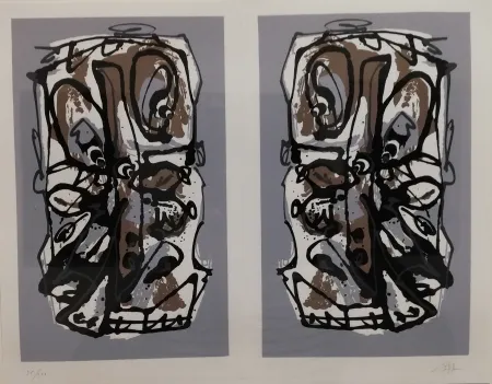 石版画 Saura - Visages