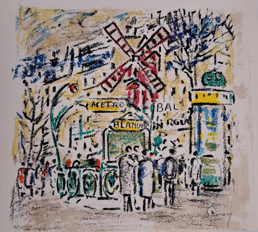 石版画 Savary - Le Moulin Rouge