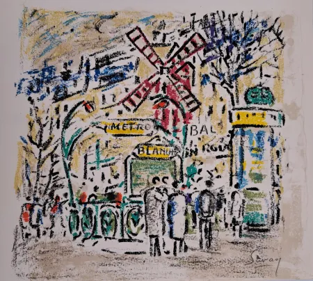 石版画 Savary - Le Moulin Rouge