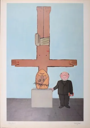 石版画 Savignac - L'Eglise