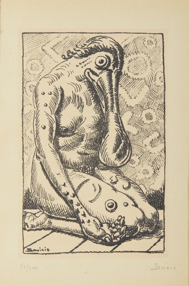 石版画 Savinio - Alberto Savinio (1891–1952) – Da la nostra anima – Lithograph on paper – 1944