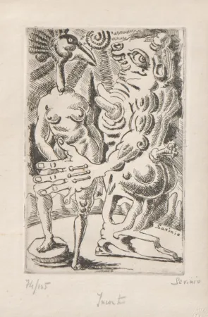 蚀刻版画 Savinio - Incontro