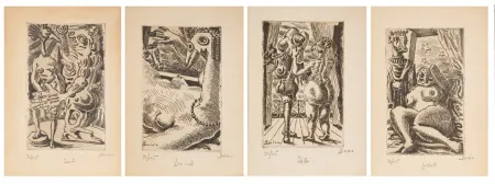 蚀刻版画 Savinio - Stratagemmi d'amore